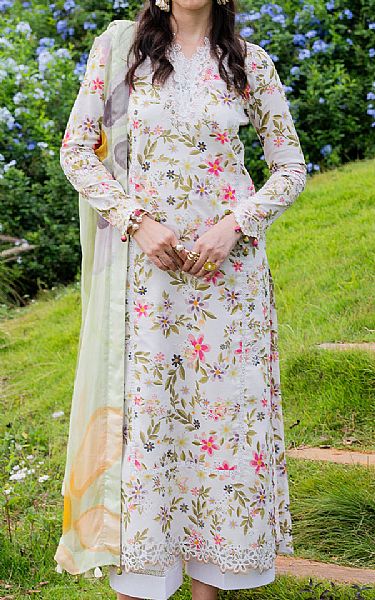 Izel Off White Lawn Suit | Pakistani Lawn Dress in USA- Image 1