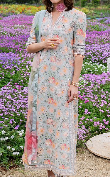 Izel Ash Grey Lawn Suit | Pakistani Lawn Dress in USA- Image 1