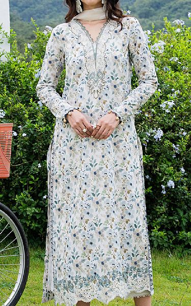 Izel Off White Lawn Suit | Pakistani Lawn Dress in USA- Image 1