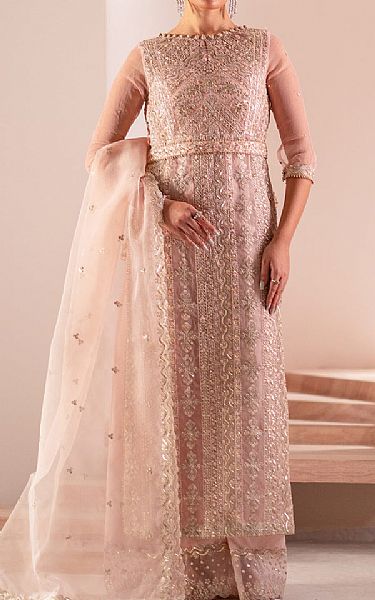 Izel Pink Organza Suit | Pakistani Embroidered Chiffon Dresses USA- Image 1
