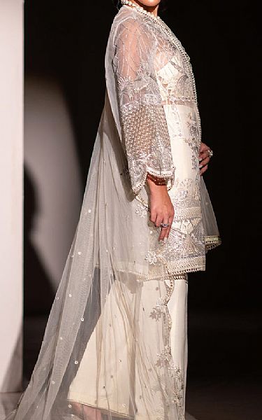 Izel Off White Organza Suit | Pakistani Embroidered Chiffon Dresses USA- Image 2