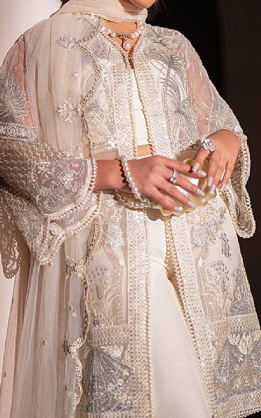 Izel Off White Organza Suit | Pakistani Embroidered Chiffon Dresses USA- Image 3