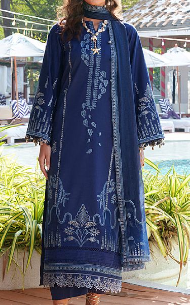 Izel Navy Blue Lawn Suit | Pakistani Lawn Dress in USA- Image 1