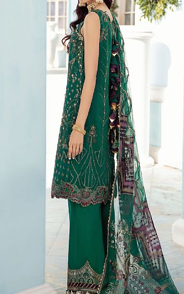 Iznik Emerald Green Chiffon Suit | Pakistani Dresses in USA- Image 2