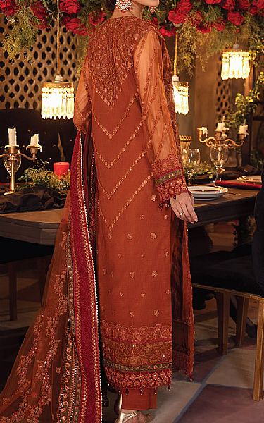 Iznik Rust Net Suit | Pakistani Dresses in USA- Image 2