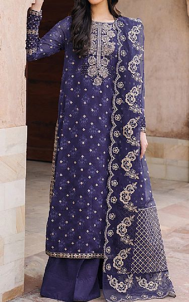 Iznik Purple Haze Chiffon Suit | Pakistani Embroidered Chiffon Dresses USA- Image 1