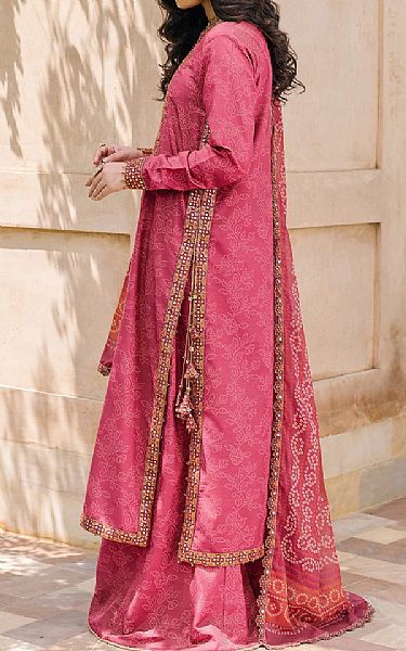 Iznik Dark Pink Raw Silk Suit | Pakistani Embroidered Chiffon Dresses USA- Image 2