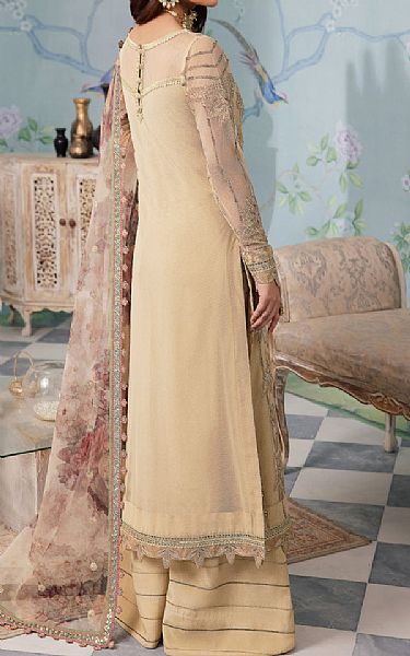 Iznik Tan Net Suit | Pakistani Embroidered Chiffon Dresses- Image 2