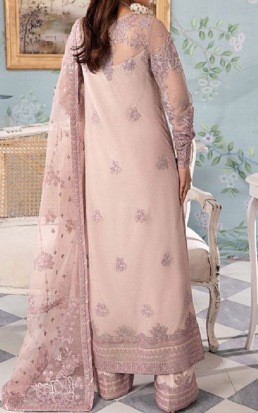 Iznik Tea Pink Net Suit | Pakistani Embroidered Chiffon Dresses- Image 2