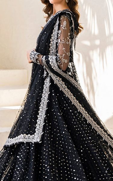 Iznik Black Net Suit | Pakistani Embroidered Chiffon Dresses USA- Image 3