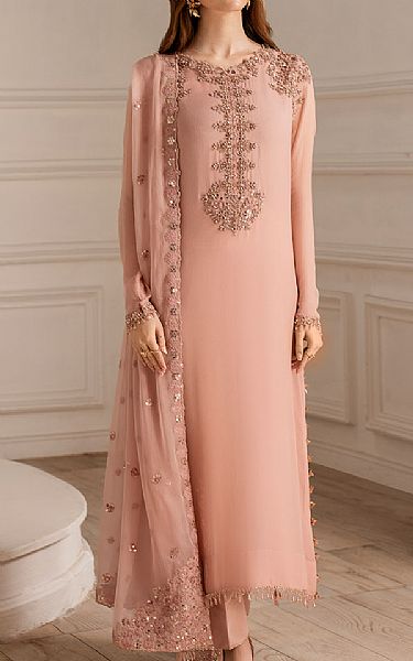 Iznik Rose Pink Chiffon Suit | Pakistani Embroidered Chiffon Dresses USA- Image 1