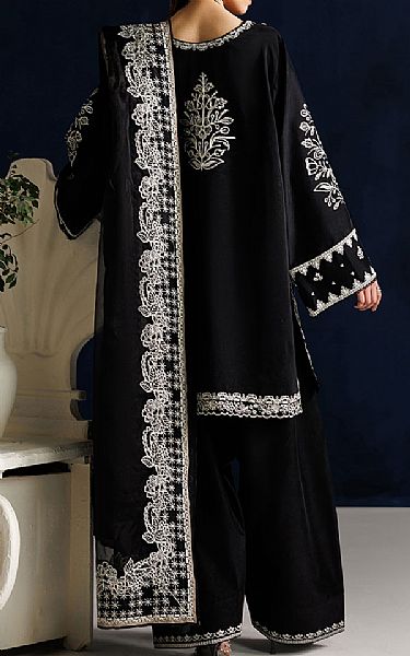 Iznik Black Silk Suit | Pakistani Embroidered Chiffon Dresses USA- Image 2