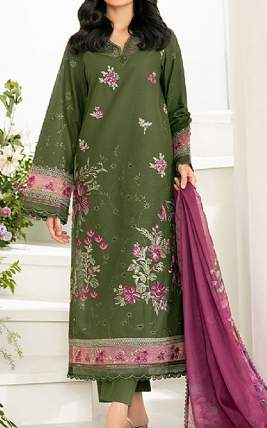 Iznik Green Lawn Suit | Pakistani Lawn Dress in USA- Image 1