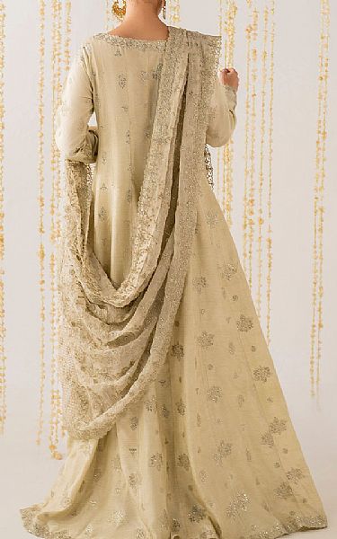 Iznik Ivory Raw Silk Suit | Pakistani Embroidered Chiffon Dresses USA- Image 2