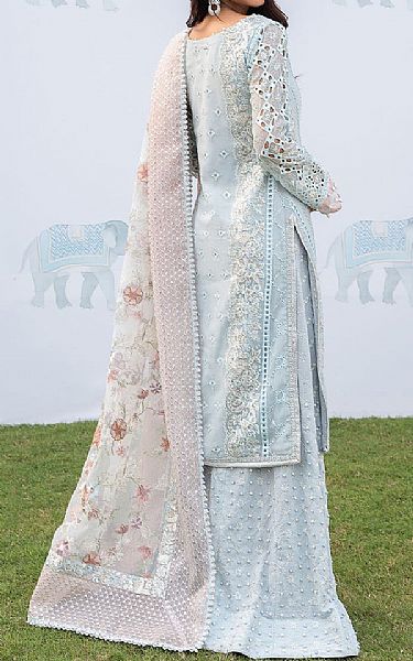 Iznik Sky Blue Chiffon Suit | Pakistani Embroidered Chiffon Dresses- Image 2