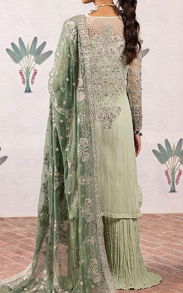 Iznik Pistachio Chiffon Suit | Pakistani Embroidered Chiffon Dresses- Image 2