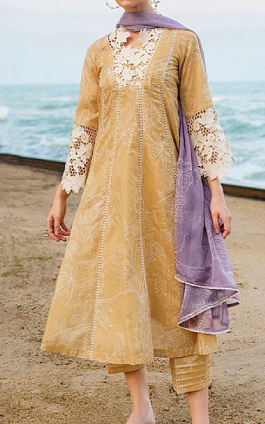 Iznik Sand Gold Lawn Suit | Pakistani Lawn Suits- Image 1