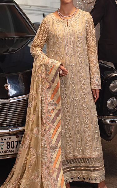 Off-white Chiffon Suit | Pakistani Dresses in USA