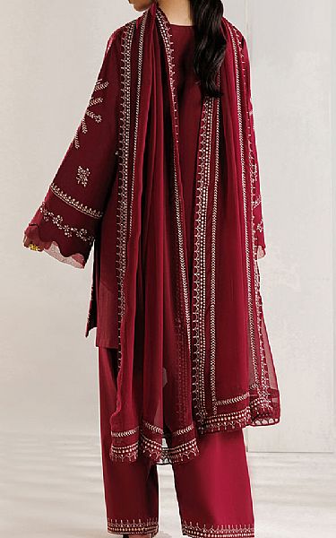 Iznik Auburn Red Lawn Suit | Pakistani Lawn Dress in USA- Image 2