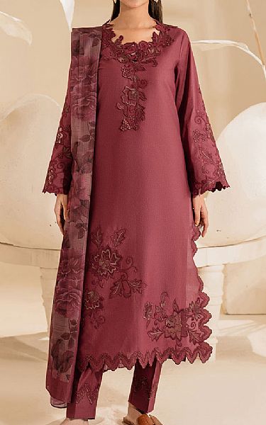 Iznik Solid Pink Lawn Suit | Pakistani Lawn Dress in USA- Image 1