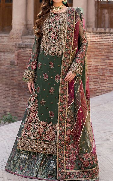 Iznik Green Chiffon Suit | Pakistani Embroidered Chiffon Dresses USA- Image 1