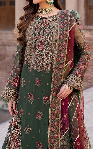 Iznik Green Chiffon Suit | Pakistani Embroidered Chiffon Dresses USA- Image 3