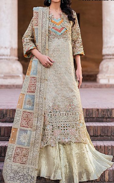Iznik Pastel Grey Chiffon Suit | Pakistani Embroidered Chiffon Dresses USA- Image 1