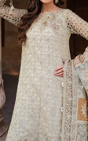 Iznik Pastel Grey Chiffon Suit | Pakistani Embroidered Chiffon Dresses USA- Image 3