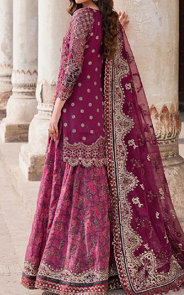 Iznik Raspberry Rose Chiffon Suit | Pakistani Embroidered Chiffon Dresses USA- Image 2