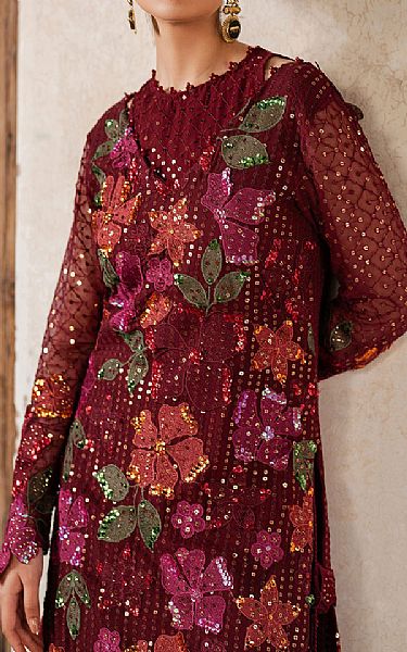 Iznik Green Chiffon Suit | Pakistani Embroidered Chiffon Dresses USA- Image 3