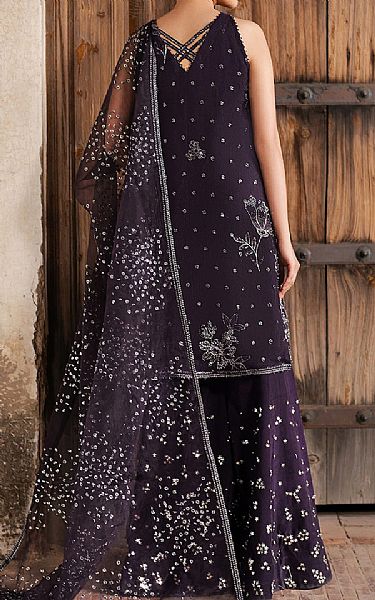 Iznik Purple Taupe Organza Suit | Pakistani Embroidered Chiffon Dresses USA- Image 2