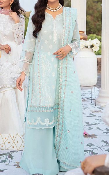 Iznik Sky Blue Lawn Suit | Pakistani Dresses in USA- Image 1