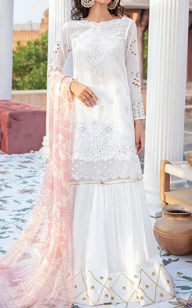 Iznik White Lawn Suit | Pakistani Wedding Dresses- Image 1