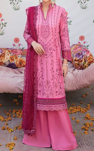 Iznik Pink Lawn Suit | Pakistani Wedding Dresses- Image 1