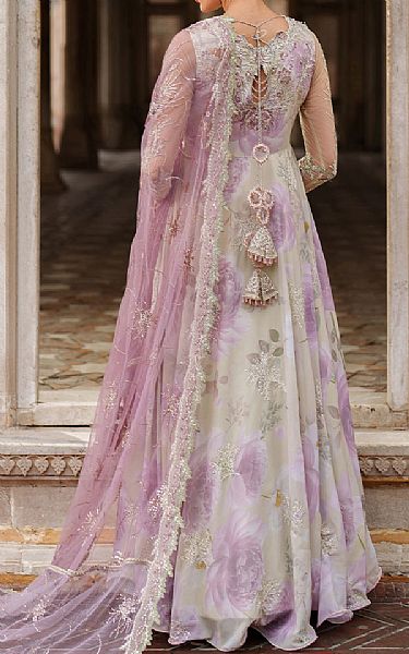 Iznik Ivory/Lilac Chiffon Suit | Pakistani Embroidered Chiffon Dresses USA- Image 2