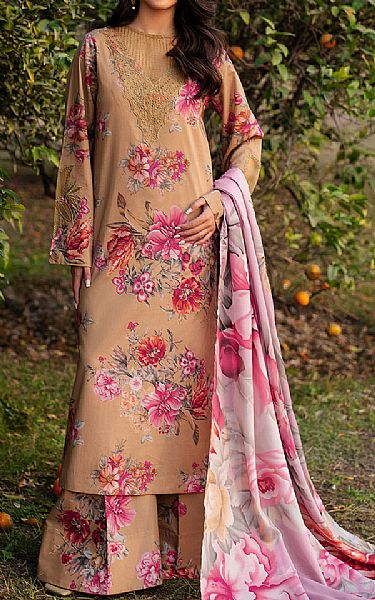 Iznik Fawn Lawn Suit | Pakistani Lawn Dress in USA- Image 1