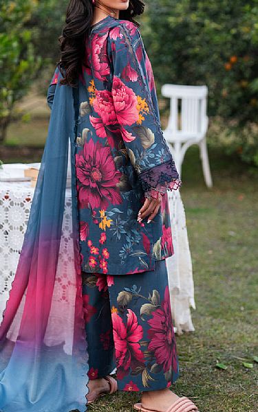 Iznik Blue/Pink Lawn Suit | Pakistani Lawn Dress in USA- Image 2