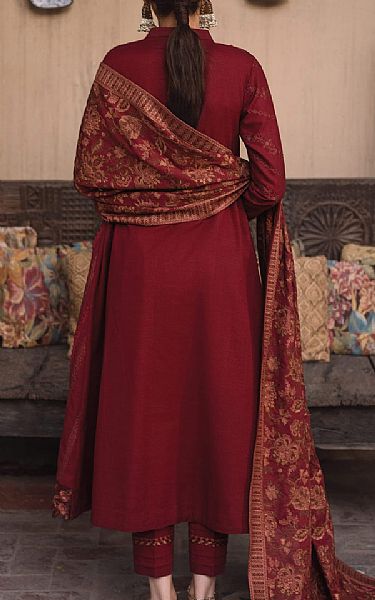 Iznik Maroon Khaddar Suit | Pakistani Dresses in USA- Image 2
