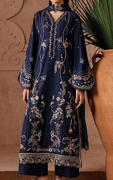 Iznik Navy Blue Lawn Suit | Pakistani Lawn Dress in USA- Image 1
