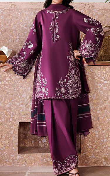 Iznik Plum Lawn Suit | Pakistani Lawn Dress in USA- Image 1