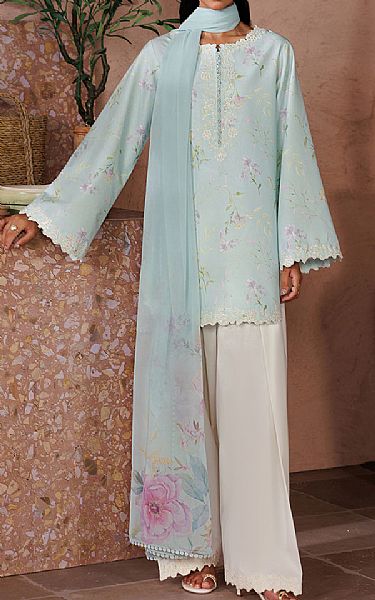 Iznik Light Turquoise Lawn Suit | Pakistani Lawn Dress in USA- Image 1