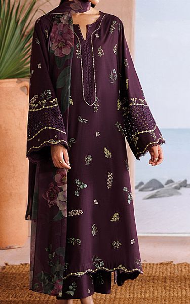 Iznik Plum Lawn Suit | Pakistani Lawn Dress in USA- Image 1