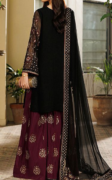 Iznik Black Chiffon Suit | Pakistani Embroidered Chiffon Dresses USA- Image 2