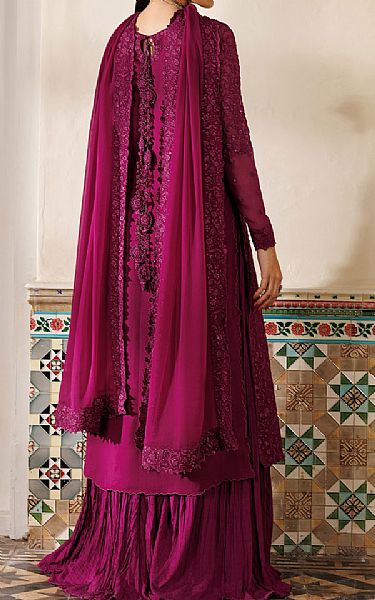 Iznik Magenta Chiffon Suit | Pakistani Embroidered Chiffon Dresses USA- Image 2