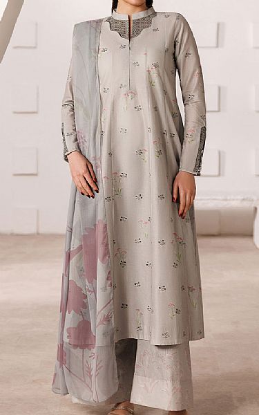 Iznik Grey Lawn Suit | Pakistani Lawn Dress in USA- Image 1
