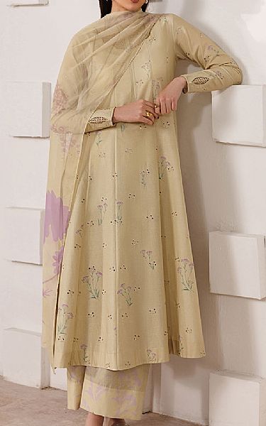 Iznik Sand Gold Lawn Suit | Pakistani Lawn Dress in USA- Image 1