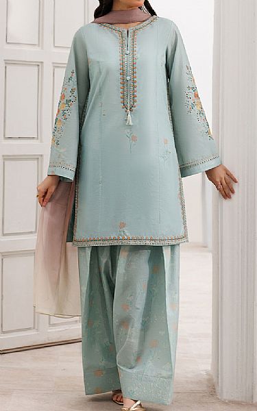 Iznik Aqua Lawn Suit | Pakistani Lawn Dress in USA- Image 1