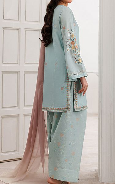 Iznik Aqua Lawn Suit | Pakistani Lawn Dress in USA- Image 2
