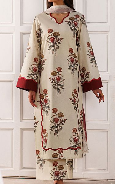 Iznik Off-white Lawn Suit | Pakistani Lawn Dress in USA- Image 1