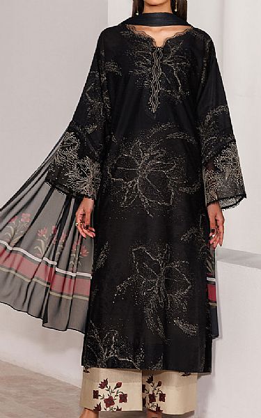 Iznik Black Lawn Suit | Pakistani Lawn Dress in USA- Image 1